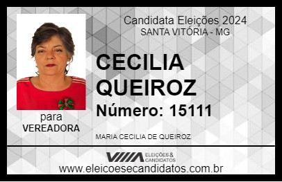 Candidato CECILIA QUEIROZ 2024 - SANTA VITÓRIA - Eleições