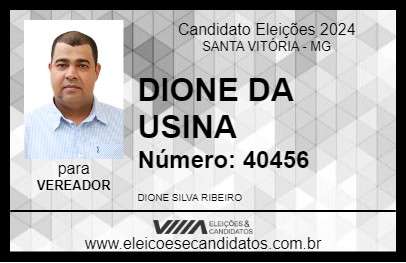 Candidato DIONE DA USINA 2024 - SANTA VITÓRIA - Eleições