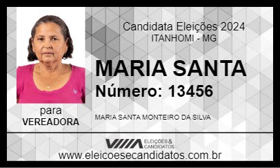 Candidato MARIA SANTA 2024 - ITANHOMI - Eleições