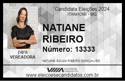 Candidato NATIANE RIBEIRO 2024 - ITANHOMI - Eleições