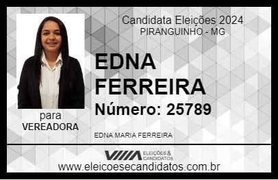 Candidato EDNA FERREIRA 2024 - PIRANGUINHO - Eleições