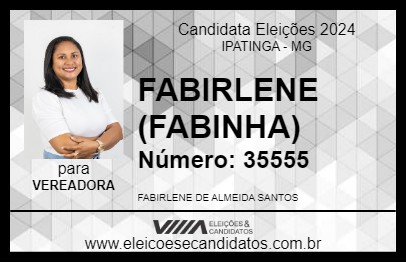 Candidato FABIRLENE (FABINHA) 2024 - IPATINGA - Eleições