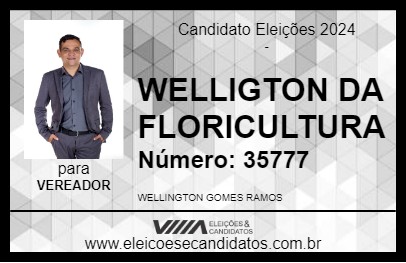 Candidato WELLIGTON DA FLORICULTURA 2024 - IPATINGA - Eleições