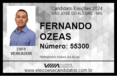 Candidato FERNANDO OZEAS 2024 - SÃO JOSÉ DO ALEGRE - Eleições