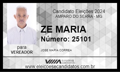 Candidato ZE MARIA 2024 - AMPARO DO SERRA - Eleições