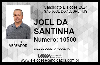 Candidato JOEL DA SANTINHA 2024 - SÃO JOSÉ DO ALEGRE - Eleições