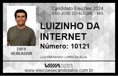 Candidato LUIZINHO DA INTERNET 2024 - SÃO JOSÉ DO ALEGRE - Eleições