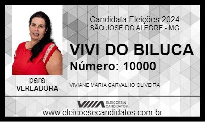 Candidato VIVI DO BILUCA 2024 - SÃO JOSÉ DO ALEGRE - Eleições