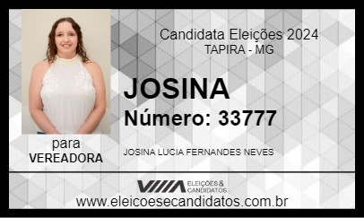 Candidato JOSINA 2024 - TAPIRA - Eleições