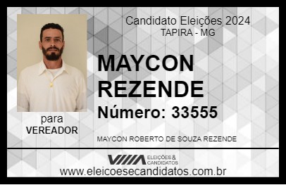 Candidato MAYCON REZENDE 2024 - TAPIRA - Eleições