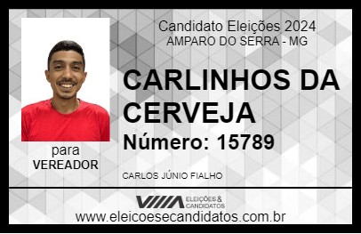 Candidato CARLINHOS DA CERVEJA 2024 - AMPARO DO SERRA - Eleições