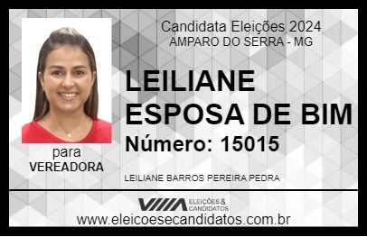 Candidato LEILIANE ESPOSA DE BIM  2024 - AMPARO DO SERRA - Eleições