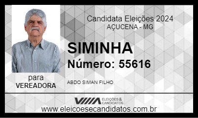 Candidato SIMINHA 2024 - AÇUCENA - Eleições