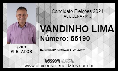 Candidato VANDINHO LIMA 2024 - AÇUCENA - Eleições