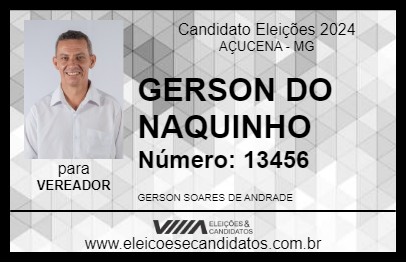 Candidato GERSON DO NAQUINHO 2024 - AÇUCENA - Eleições