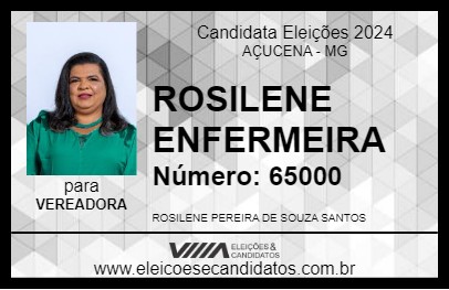 Candidato ROSILENE ENFERMEIRA 2024 - AÇUCENA - Eleições