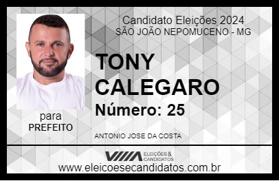 Candidato TONY CALEGARO 2024 - SÃO JOÃO NEPOMUCENO - Eleições