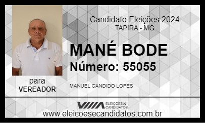 Candidato MANÉ BODE 2024 - TAPIRA - Eleições