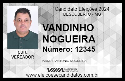 Candidato VANDINHO NOGUEIRA 2024 - DESCOBERTO - Eleições