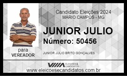 Candidato JUNIOR JULIO 2024 - MÁRIO CAMPOS - Eleições