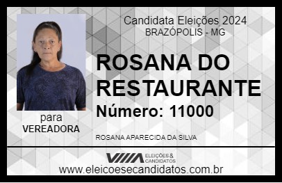 Candidato ROSANA DO RESTAURANTE 2024 - BRAZÓPOLIS - Eleições