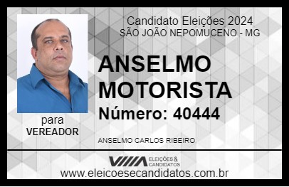 Candidato ANSELMO MOTORISTA 2024 - SÃO JOÃO NEPOMUCENO - Eleições