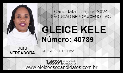 Candidato GLEICE KELE 2024 - SÃO JOÃO NEPOMUCENO - Eleições