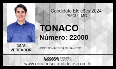 Candidato TONACO 2024 - IPIAÇU - Eleições