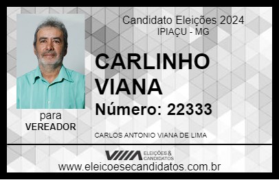 Candidato CARLINHO VIANA 2024 - IPIAÇU - Eleições