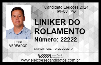 Candidato LINIKER DO ROLAMENTO 2024 - IPIAÇU - Eleições