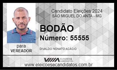 Candidato BODÃO 2024 - SÃO MIGUEL DO ANTA - Eleições