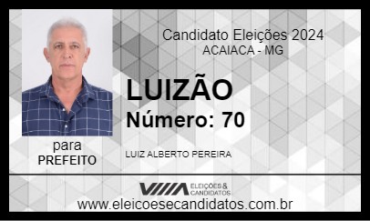 Candidato LUIZÃO 2024 - ACAIACA - Eleições