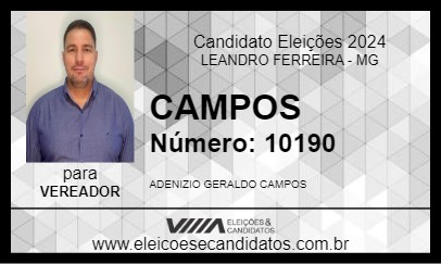 Candidato CAMPOS 2024 - LEANDRO FERREIRA - Eleições