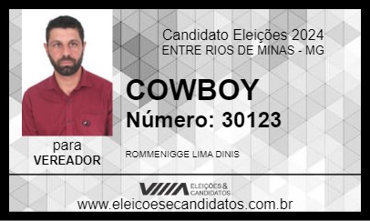 Candidato COWBOY 2024 - ENTRE RIOS DE MINAS - Eleições