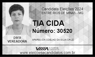 Candidato TIA CIDA 2024 - ENTRE RIOS DE MINAS - Eleições