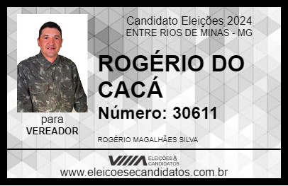 Candidato ROGÉRIO DO CACÁ 2024 - ENTRE RIOS DE MINAS - Eleições