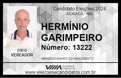 Candidato HERMÍNIO GARIMPEIRO 2024 - ACAIACA - Eleições