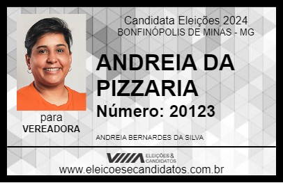 Candidato ANDREIA DA PIZZARIA 2024 - BONFINÓPOLIS DE MINAS - Eleições