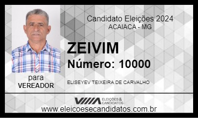 Candidato ZEIVIM 2024 - ACAIACA - Eleições