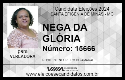 Candidato NEGA DA GLÓRIA 2024 - SANTA EFIGÊNIA DE MINAS - Eleições