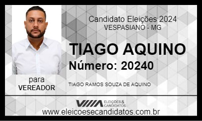 Candidato TIAGO AQUINO 2024 - VESPASIANO - Eleições