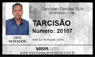 Candidato TARCISÃO 2024 - VESPASIANO - Eleições