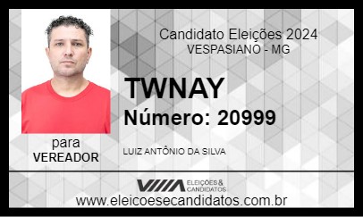 Candidato TWNAY 2024 - VESPASIANO - Eleições