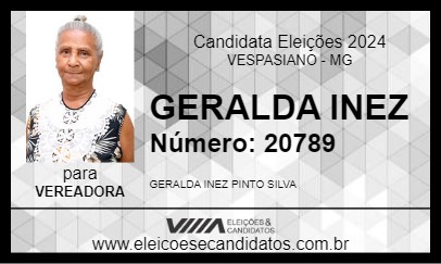 Candidato GERALDA INEZ 2024 - VESPASIANO - Eleições