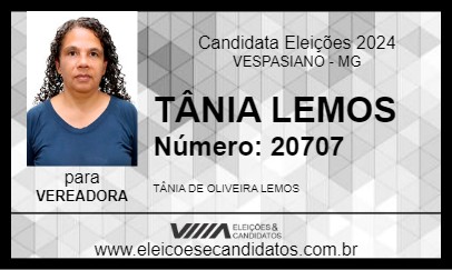 Candidato TÂNIA LEMOS 2024 - VESPASIANO - Eleições