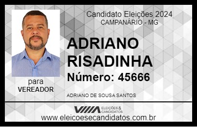 Candidato ADRIANO RISADINHA 2024 - CAMPANÁRIO - Eleições