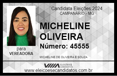 Candidato MICHELINE OLIVEIRA 2024 - CAMPANÁRIO - Eleições