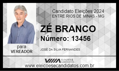 Candidato ZÉ BRANCO 2024 - ENTRE RIOS DE MINAS - Eleições