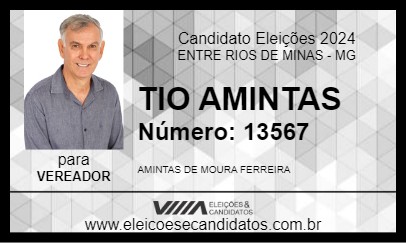 Candidato TIO AMINTAS 2024 - ENTRE RIOS DE MINAS - Eleições