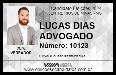 Candidato LUCAS DIAS ADVOGADO 2024 - ENTRE RIOS DE MINAS - Eleições